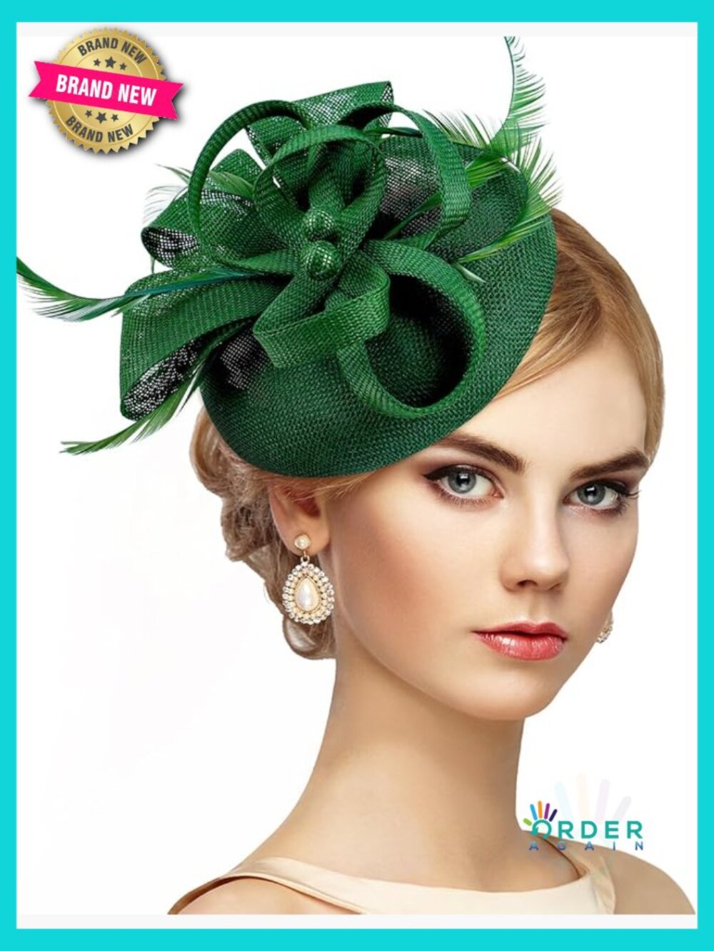 Vintage Kentucky Derby Fascinator Hat with Hair Clip Tea Party 1920s Classic
